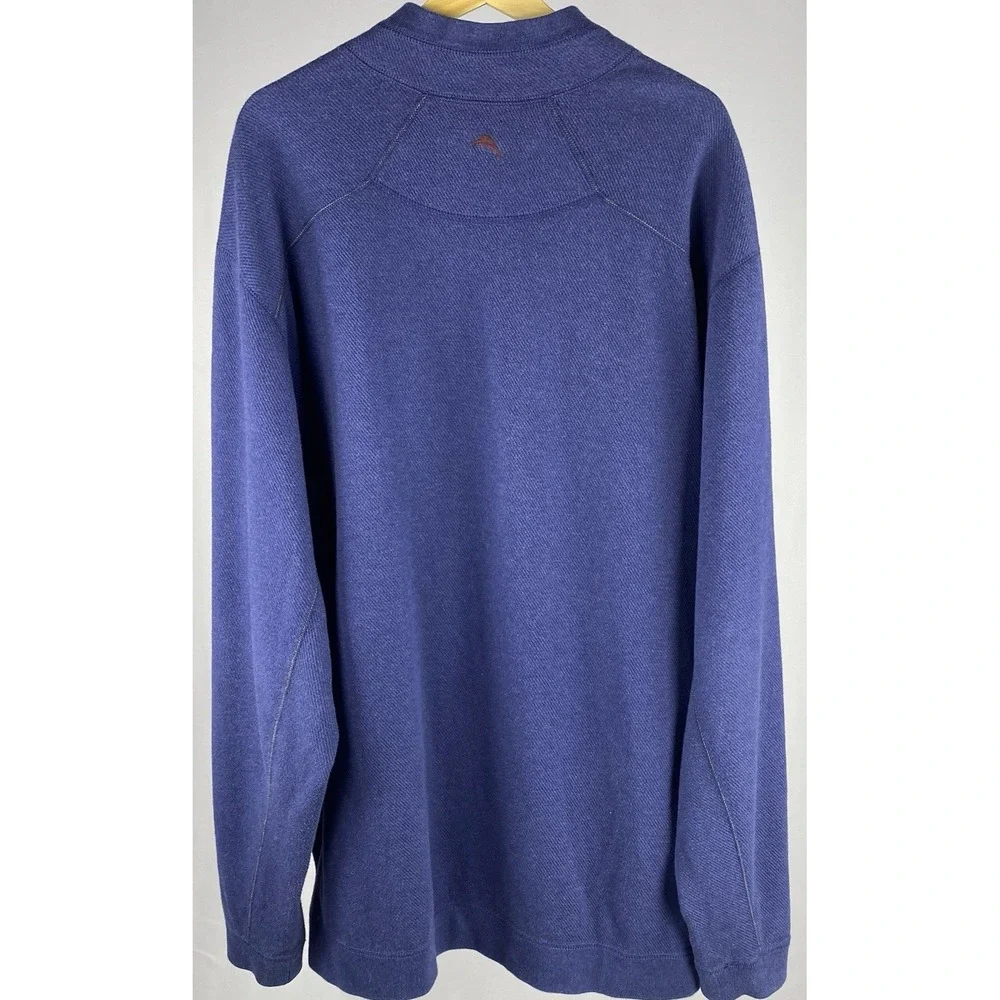 Tommy Bahama Flipshore Reversible Half-Zip Sweatshirt 3XLT Blue Burgundy Preppy